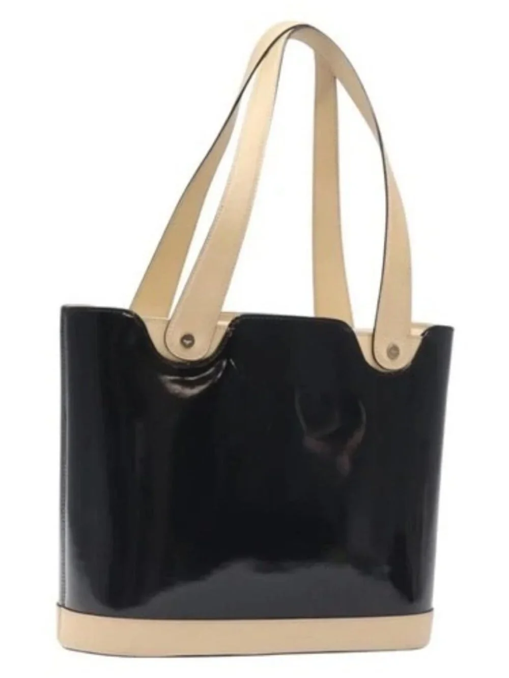 Salvatore Ferragamo Tote Bag Enamel Black Silver Auth bs25067